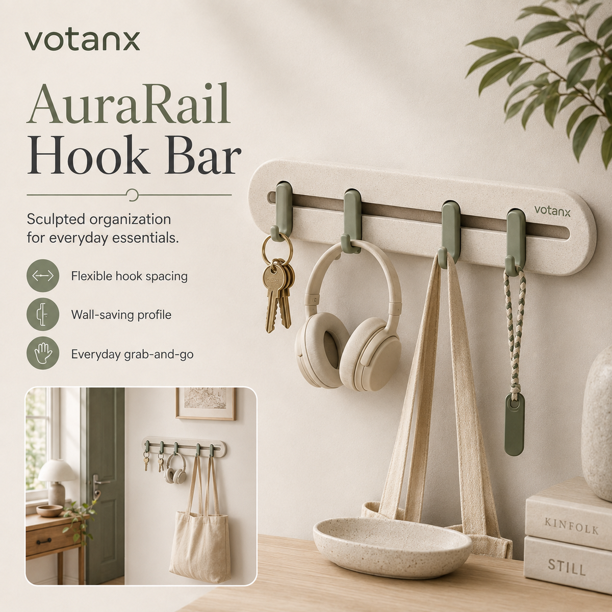 votanx™ AuraRail Everyday Hook Bar