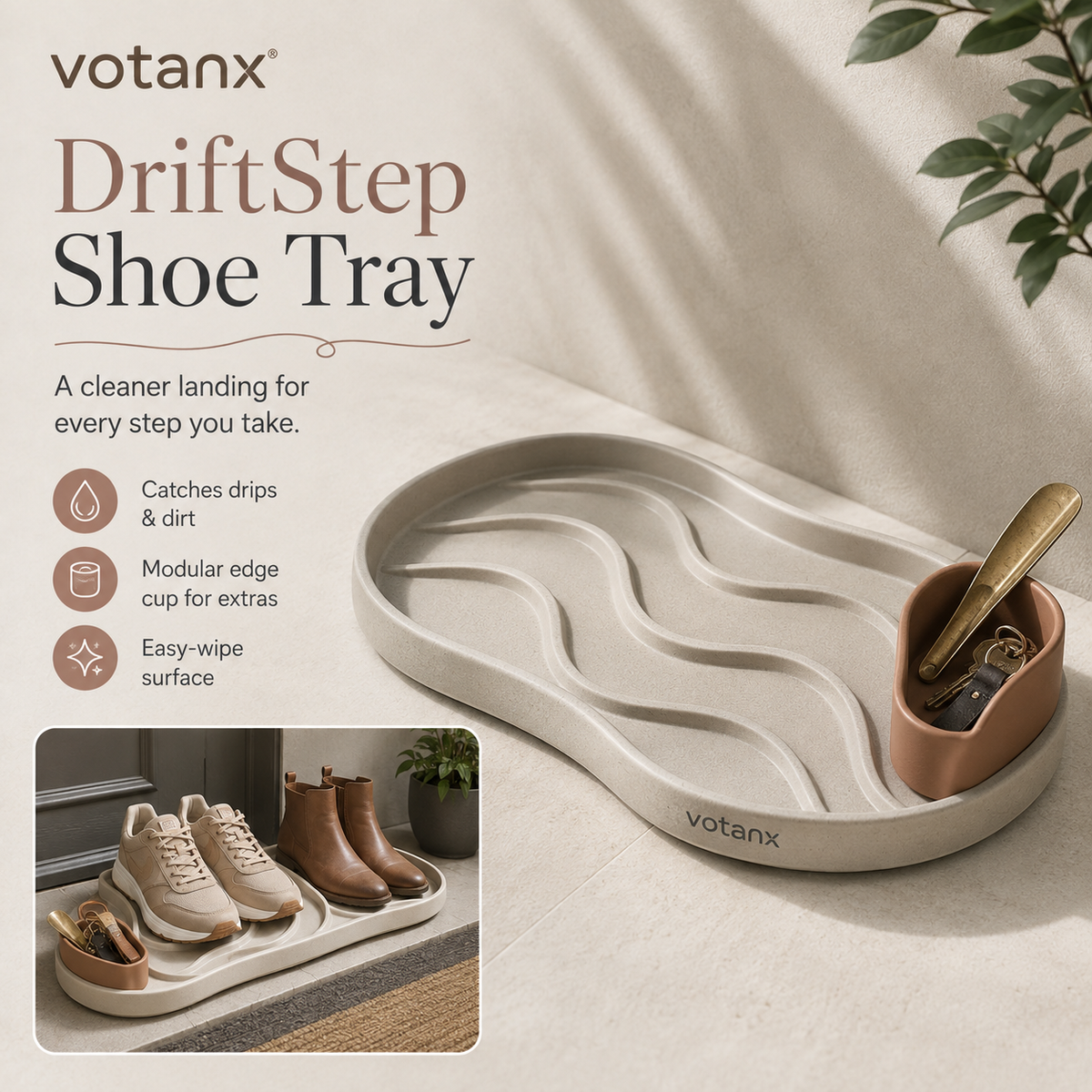 votanx™ DriftStep Sculpted Shoe Tray
