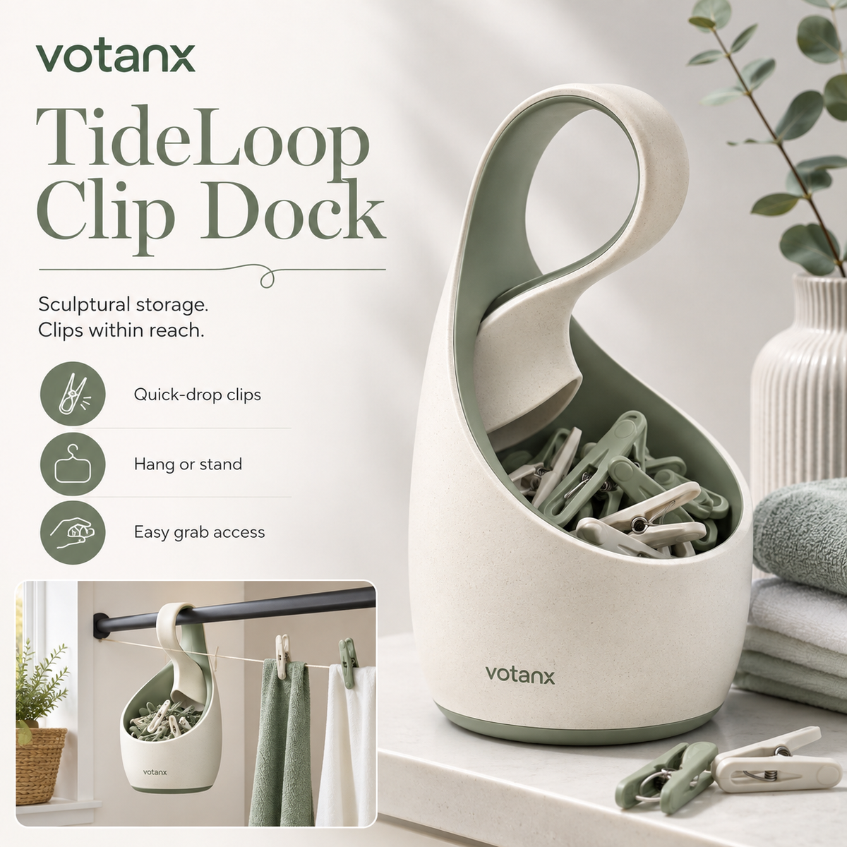 votanx™ TideLoop Clip & Small-Tool Dock