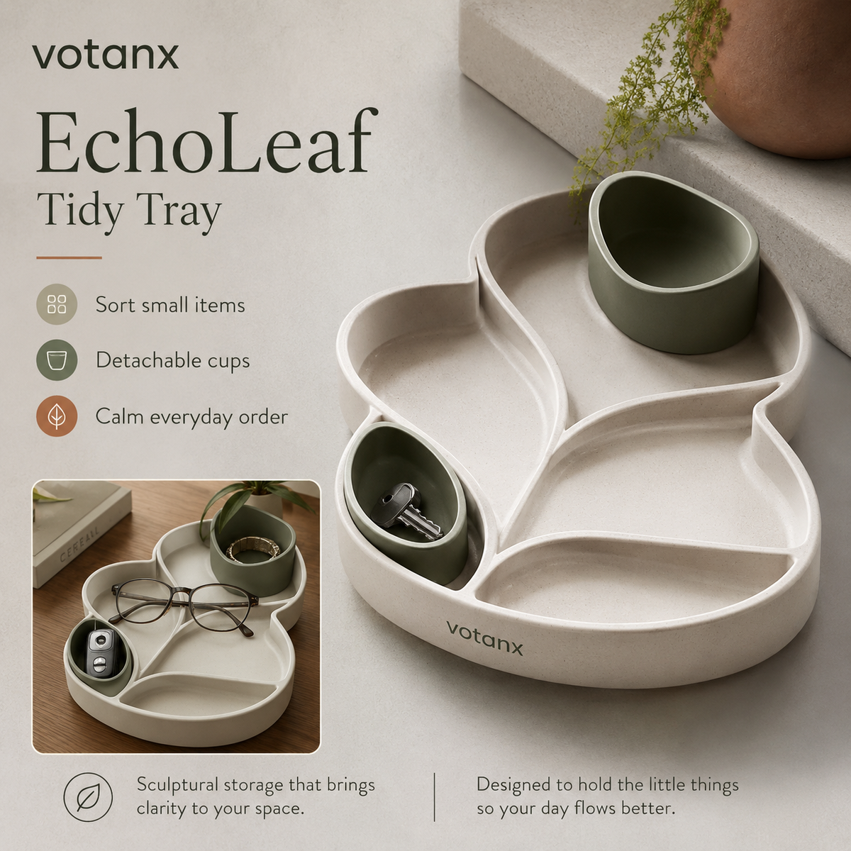 votanx™ EchoLeaf Multi-Zone Tidy Tray