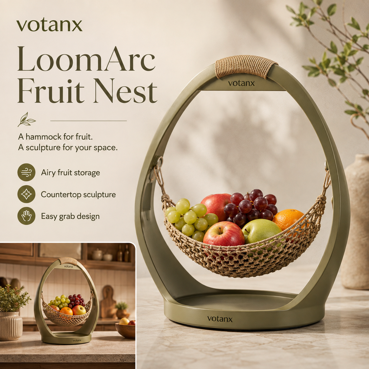 votanx™ LoomArc Hanging-Style Fruit Nest