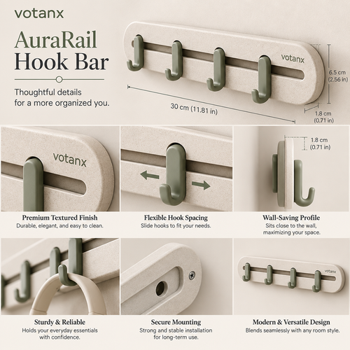 votanx™ AuraRail Everyday Hook Bar