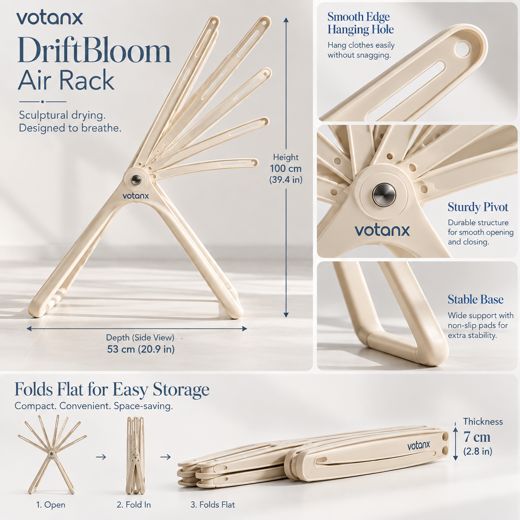 votanx™ DriftBloom Folding Air-Dry Rack