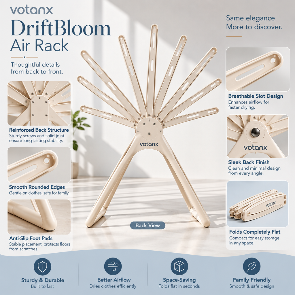 votanx™ DriftBloom Folding Air-Dry Rack